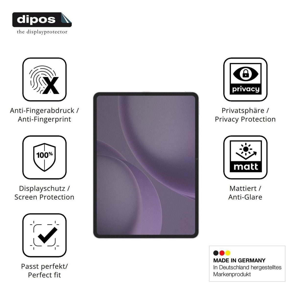Blickschutzfolie für Oppo Pad 5 Pro matt Schutzfol (5)