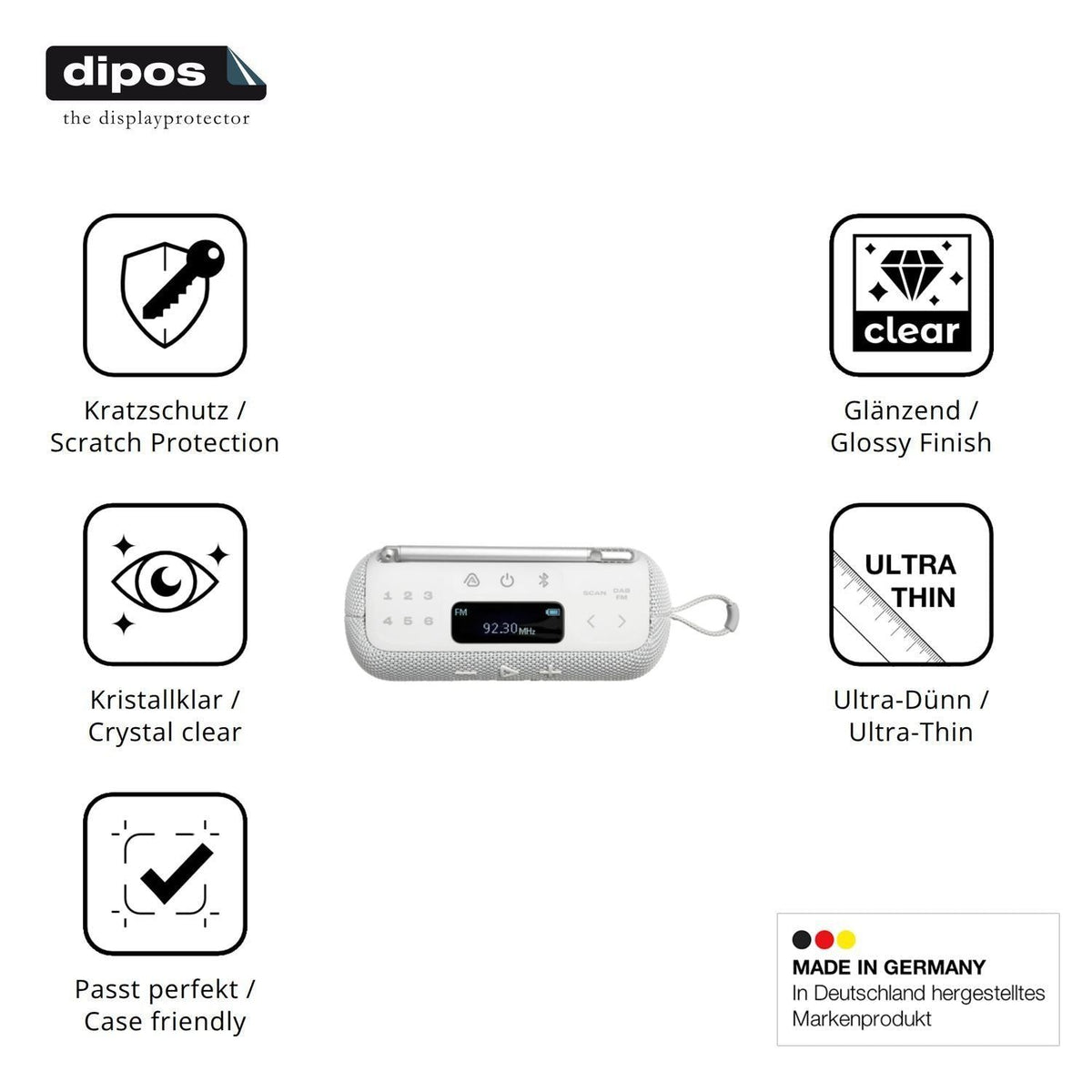 2x Schutzfolie klar für JBL Tuner 3 Display-Schutz (7)
