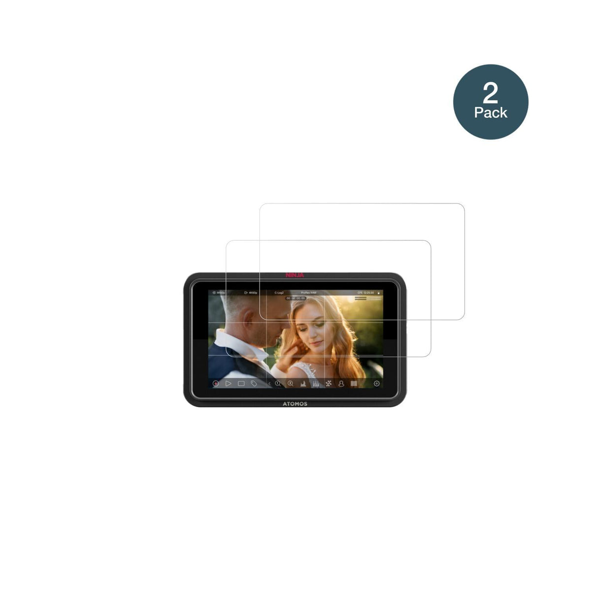 2x 9H Schutzfolie für Atomos Ninja TX GO 5 Zoll Pa (2)