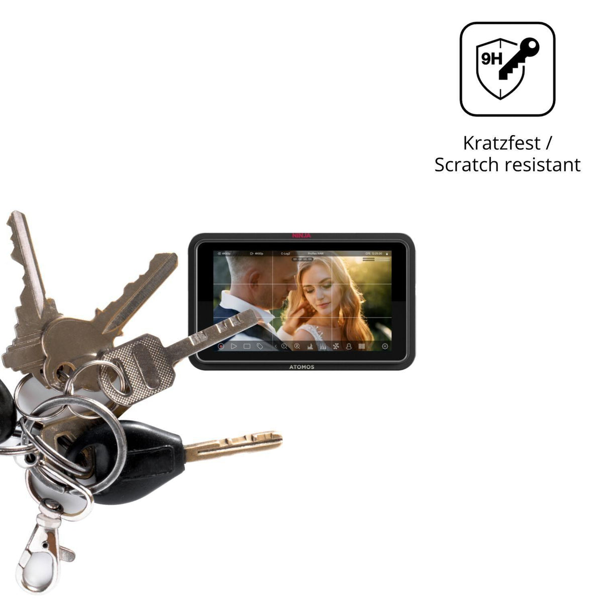 2x 9H Schutzfolie für Atomos Ninja TX GO 5 Zoll Pa (3)