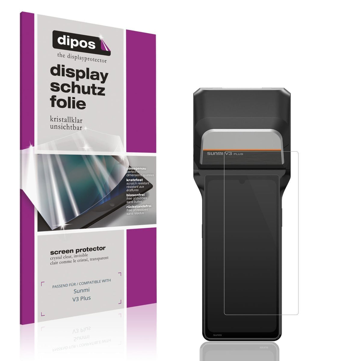 4x Schutzfolie klar für Sunmi V3 Plus Display-Schu (1)