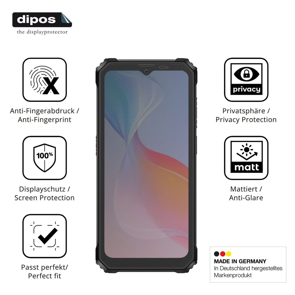 Blickschutzfolie für Blackview BV6200 Pro matt Sch (5)