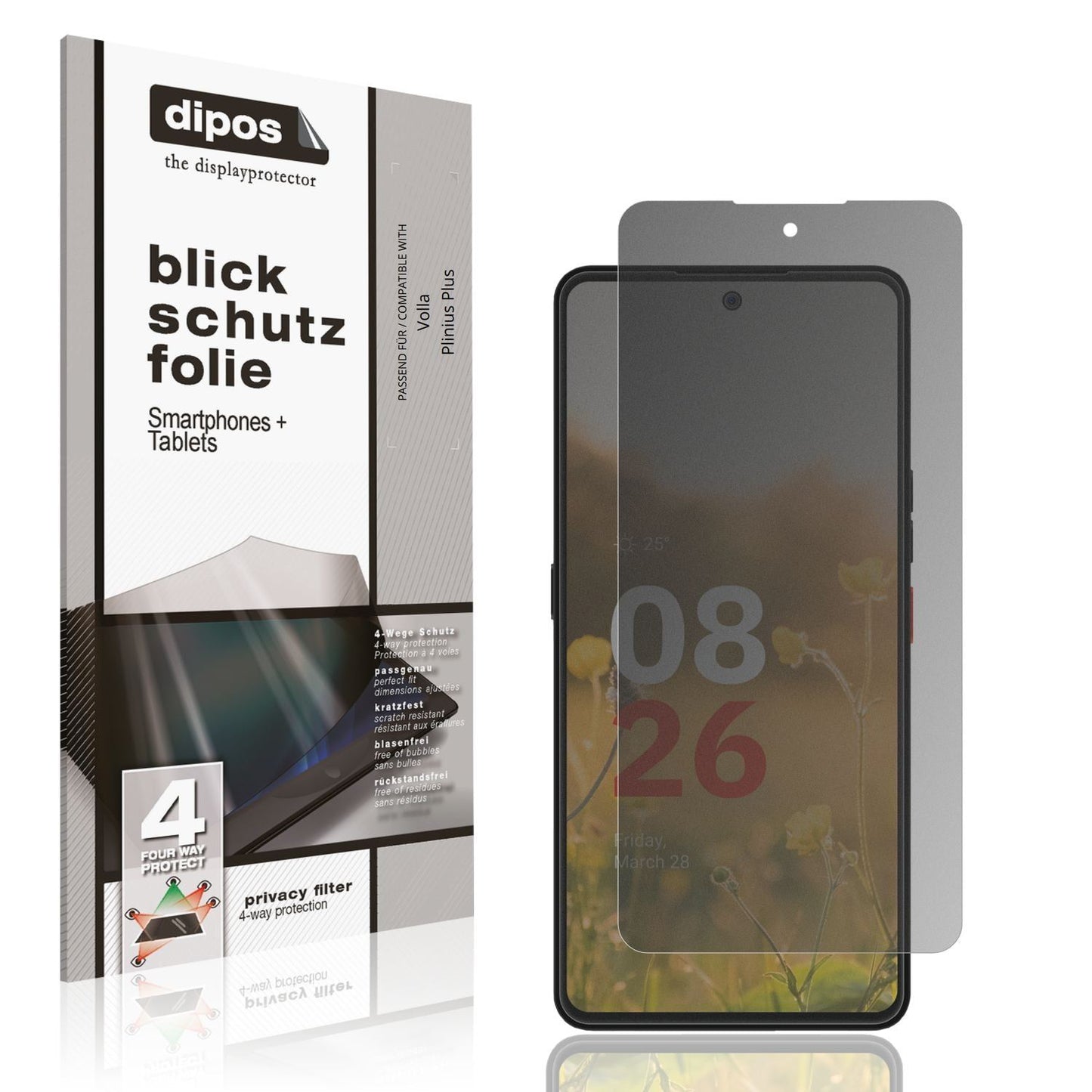 Blickschutzfolie für Volla Plinius Plus matt Schut (1)