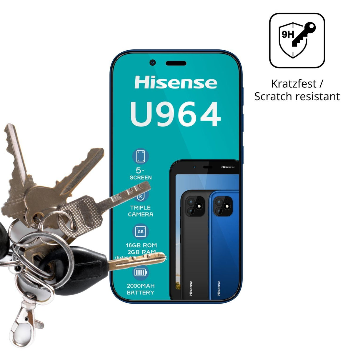 2x 9H Schutzfolie für Hisense U964 Panzerfolie (3)