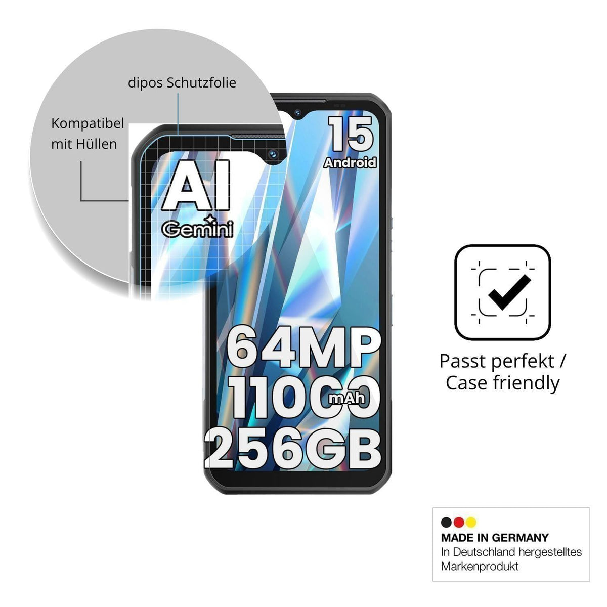 4x Schutzfolie klar für OUKITEL WP55S Display-Schu (6)