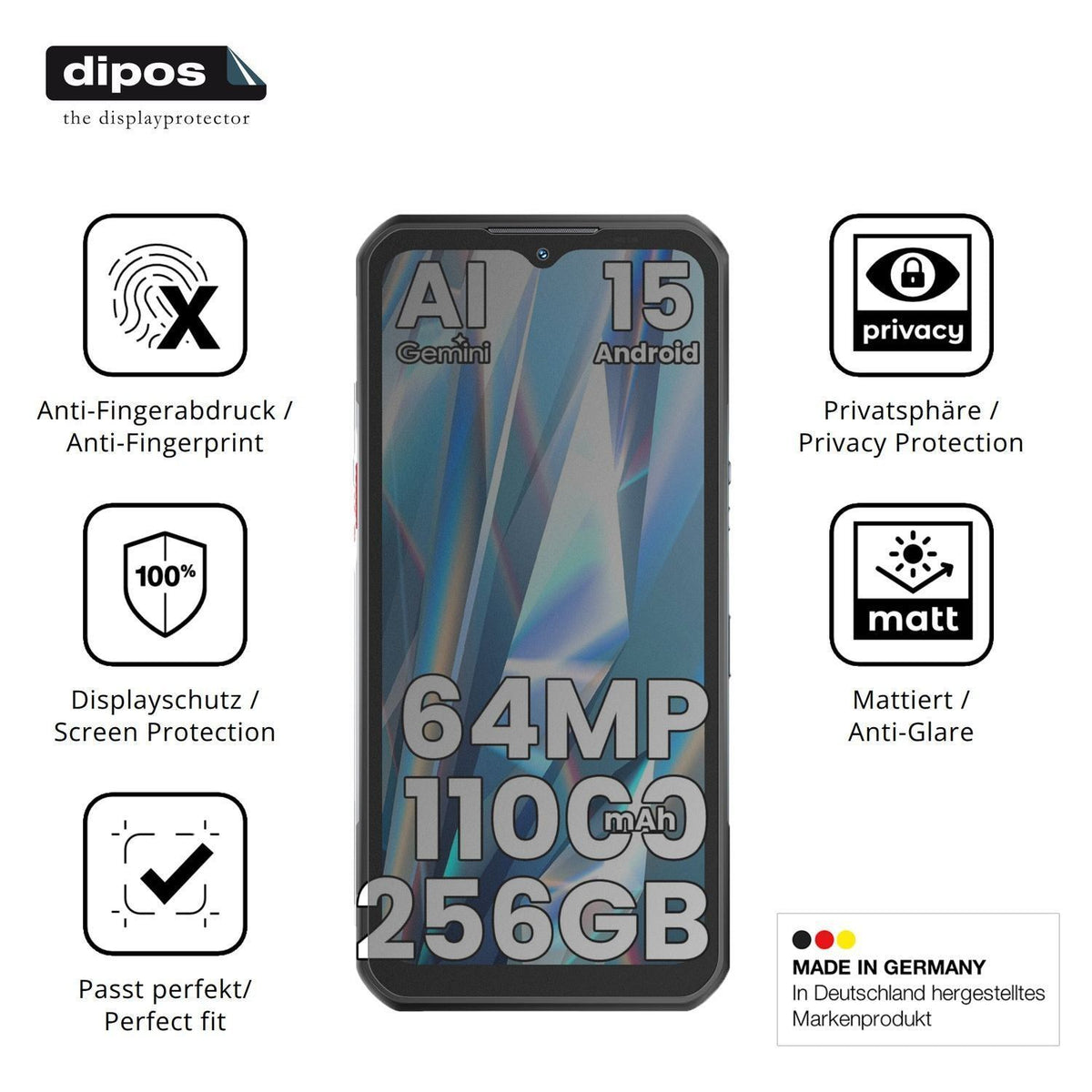 Blickschutzfolie für OUKITEL WP55S matt Schutzfoli (5)