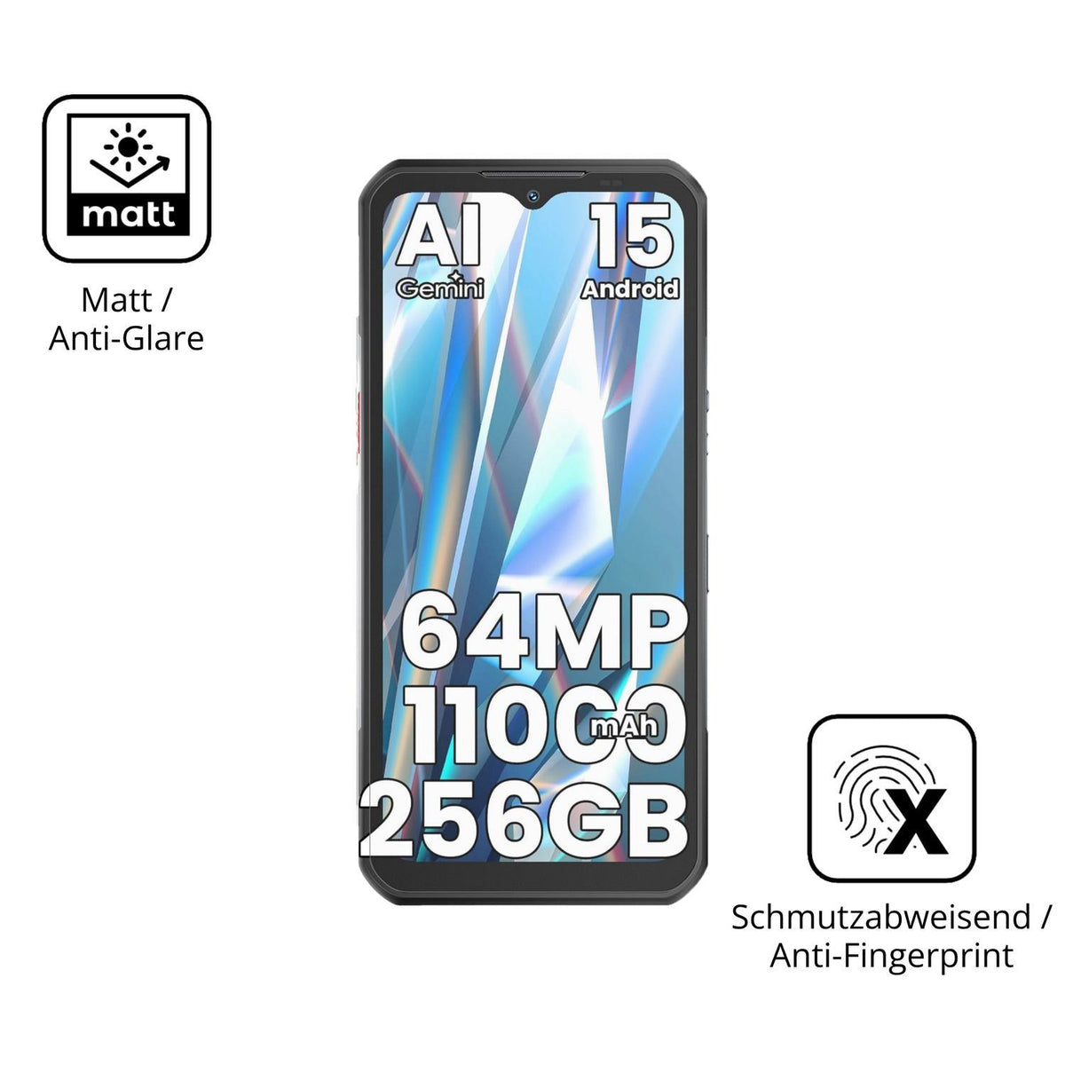 2x 9H Schutzfolie matt für OUKITEL WP55S Panzerfol (5)