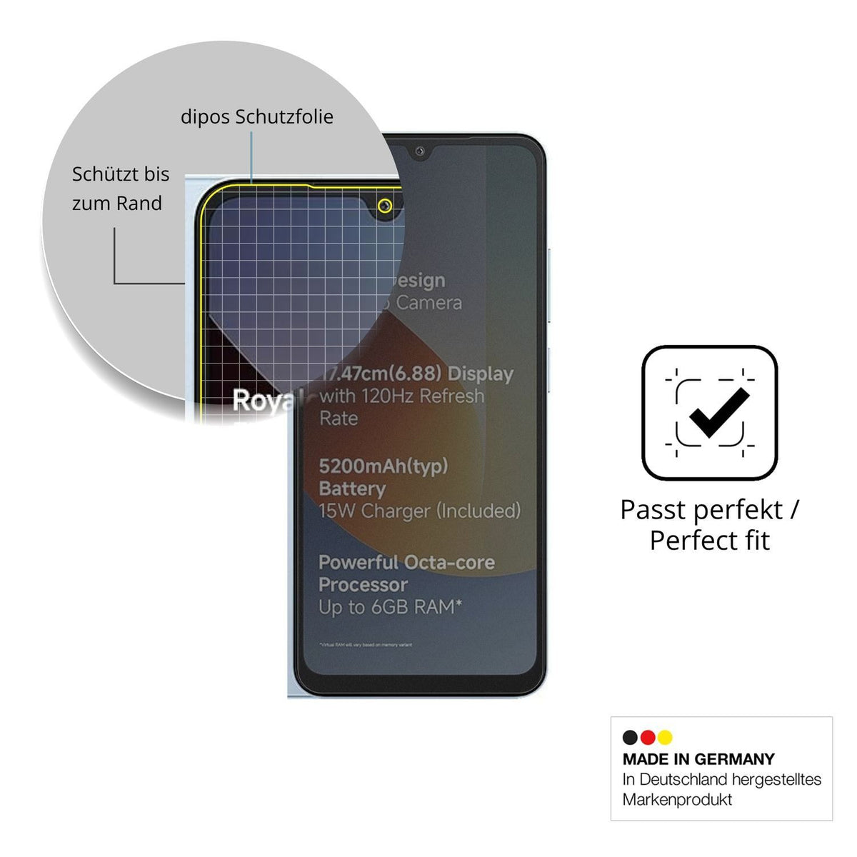 Blickschutzfolie für Xiaomi Poco C81x matt Schutzf (4)