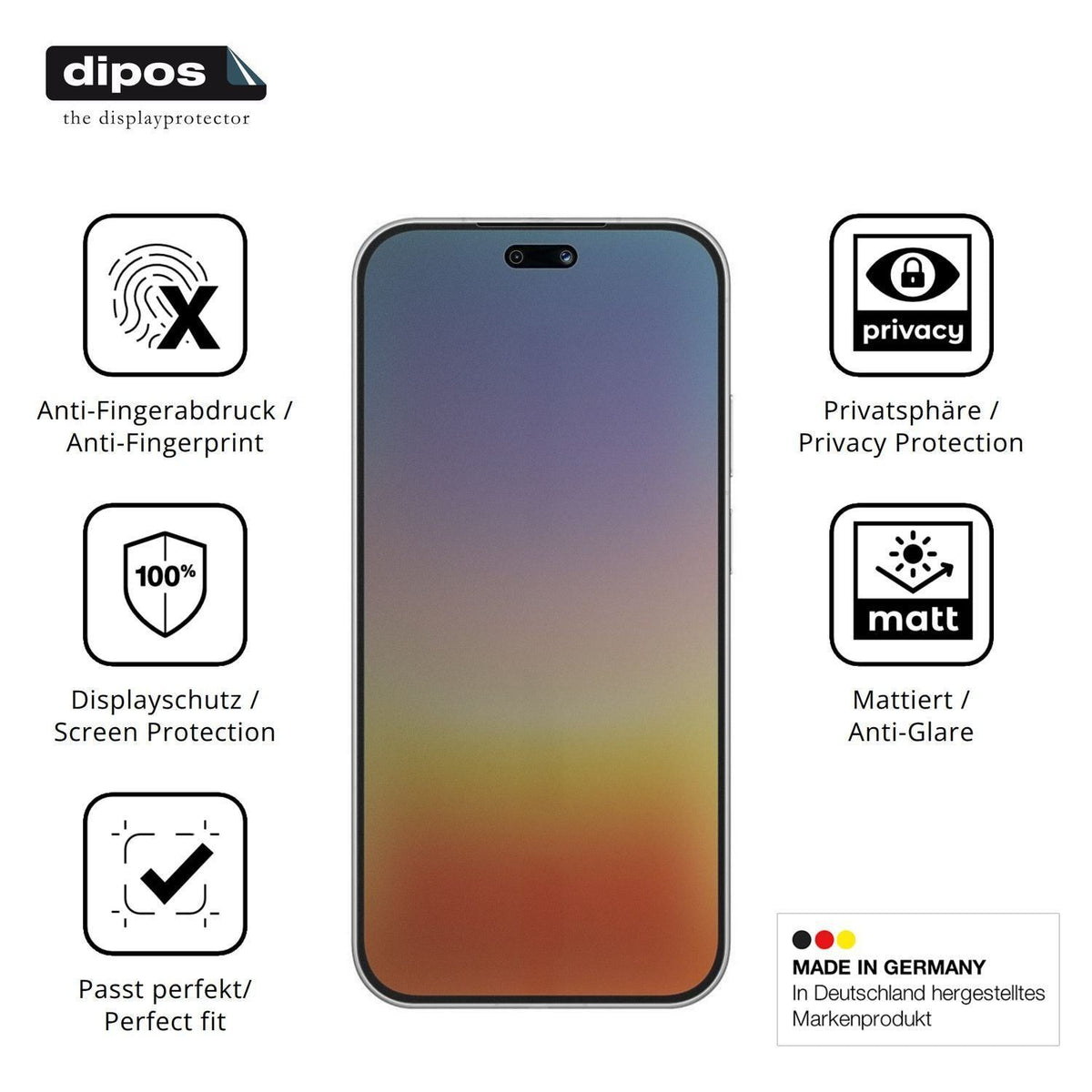 Blickschutzfolie für Huawei Pura 90 matt Schutzfol (5)