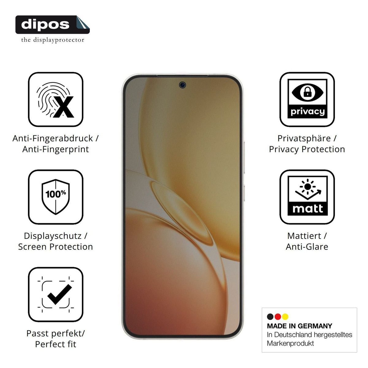 Blickschutzfolie für Vivo Y600 Pro matt Schutzfoli (5)