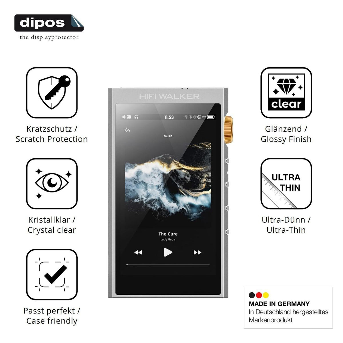 4x Schutzfolie klar für HIFI WALKER G7 Pro Display (7)