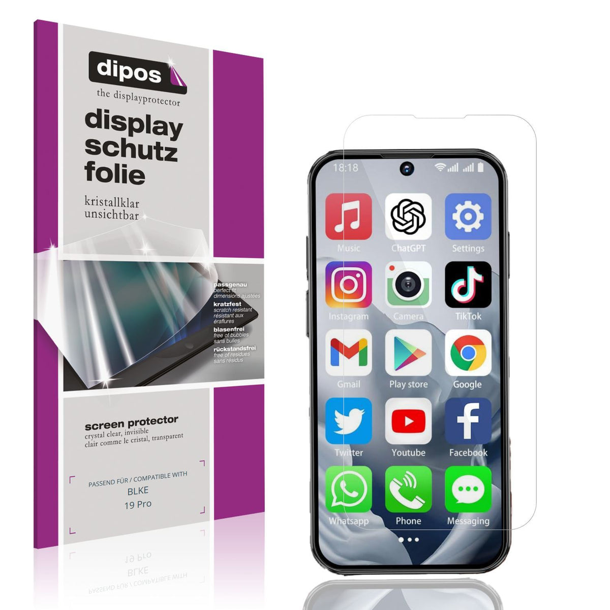 4x Schutzfolie klar für BLKE 19 Pro Display-Schutz (1)