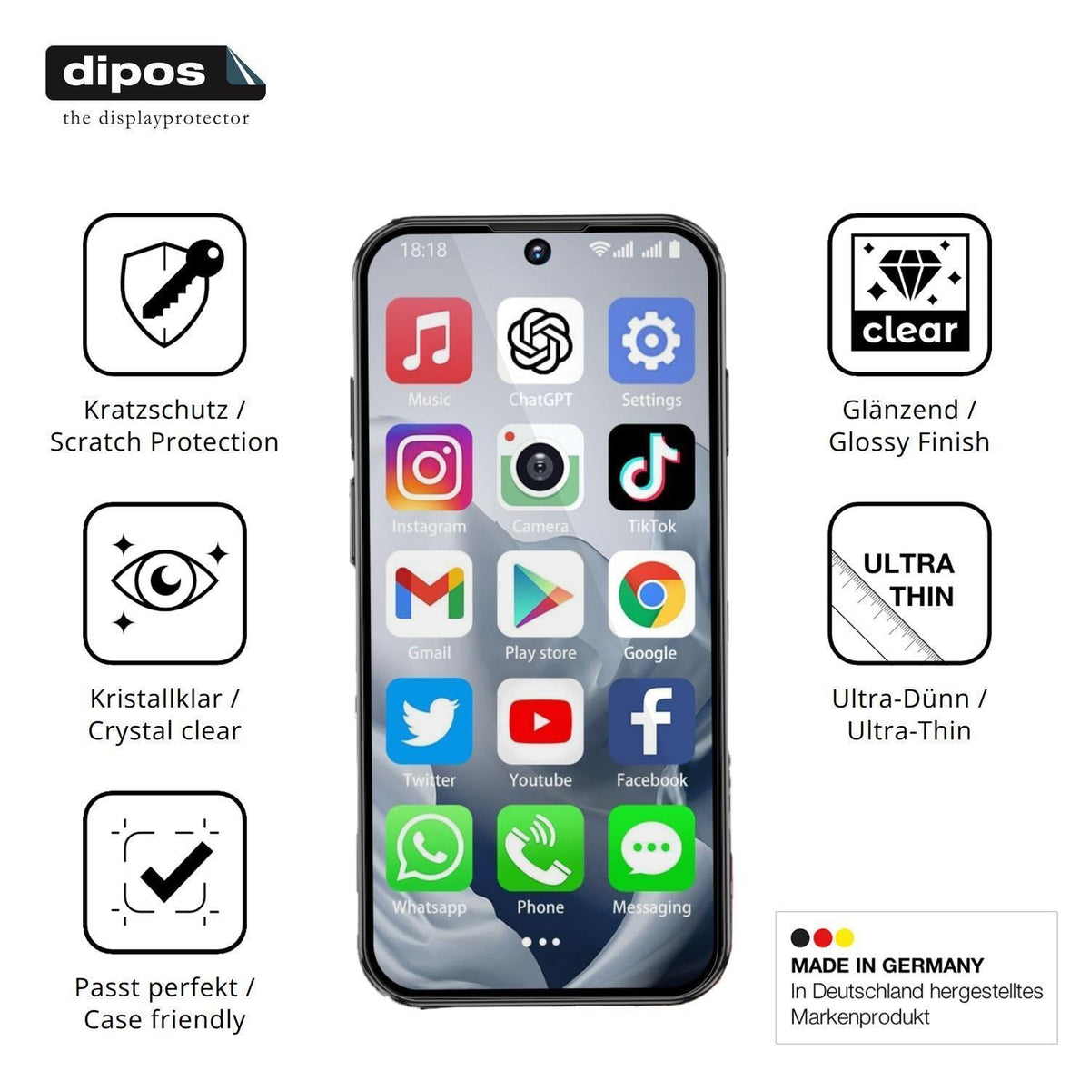 4x Schutzfolie klar für BLKE 19 Pro Display-Schutz (7)