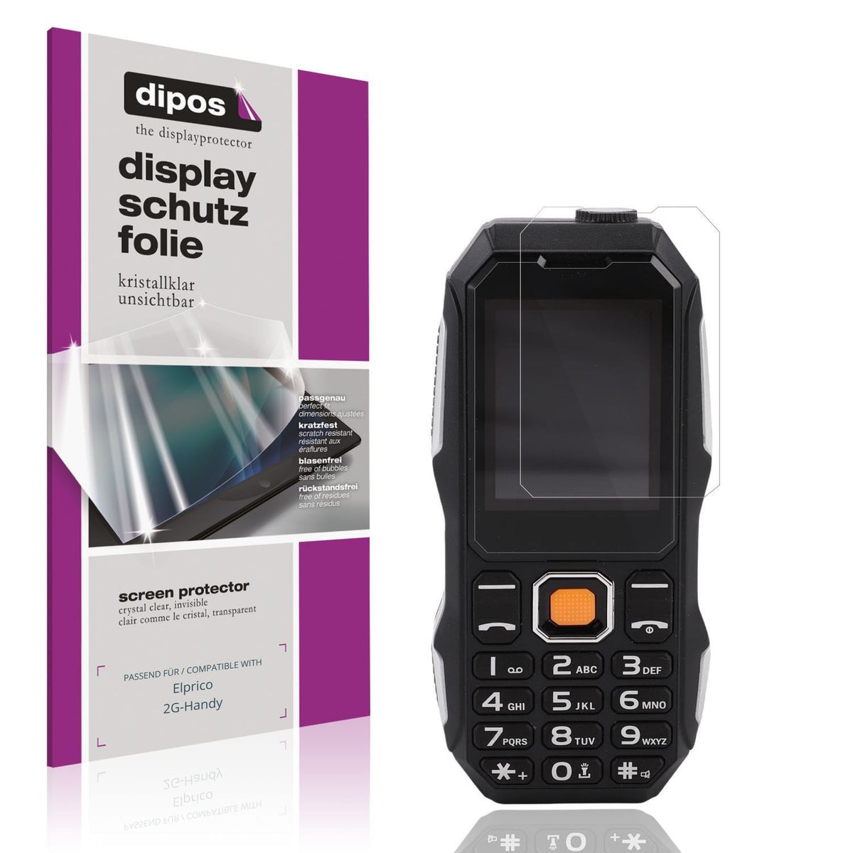 4x Schutzfolie klar für Elprico 2G-Handy Display-S (1)