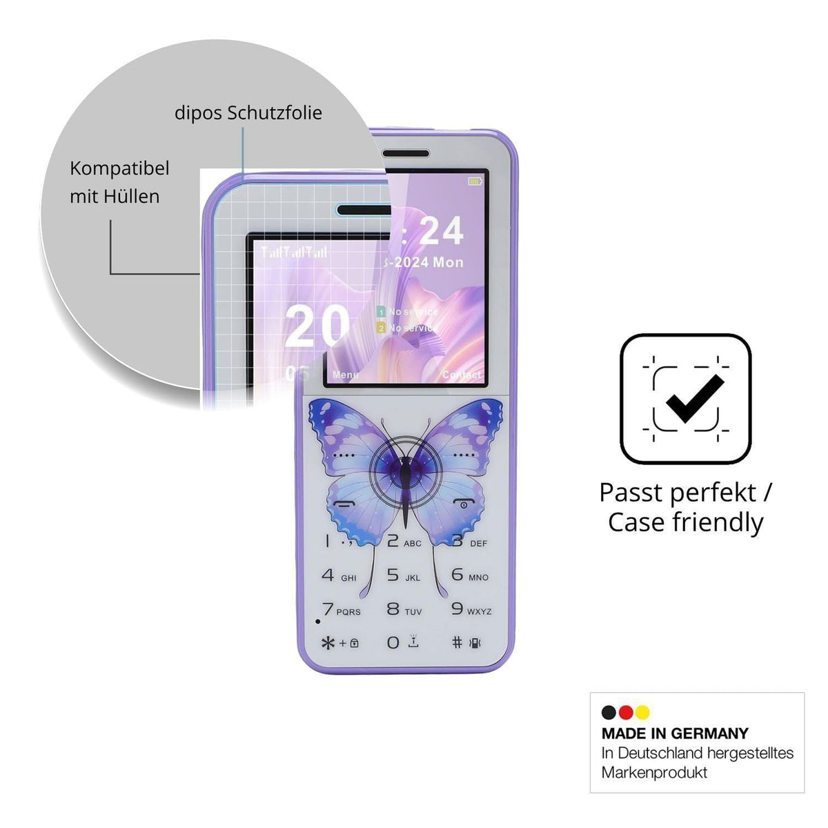 4x Schutzfolie klar für VELATEMOR Senioren-Handy D (6)