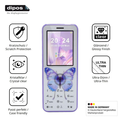 4x Schutzfolie klar für VELATEMOR Senioren-Handy D (7)