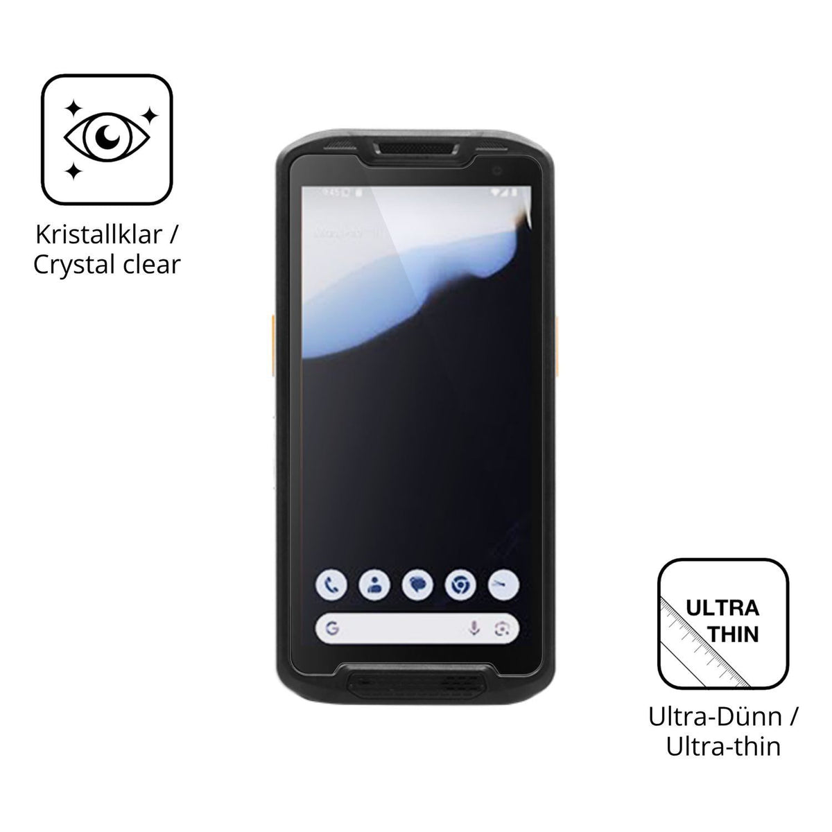 4x Schutzfolie klar für Point Mobile PM84P Display (5)