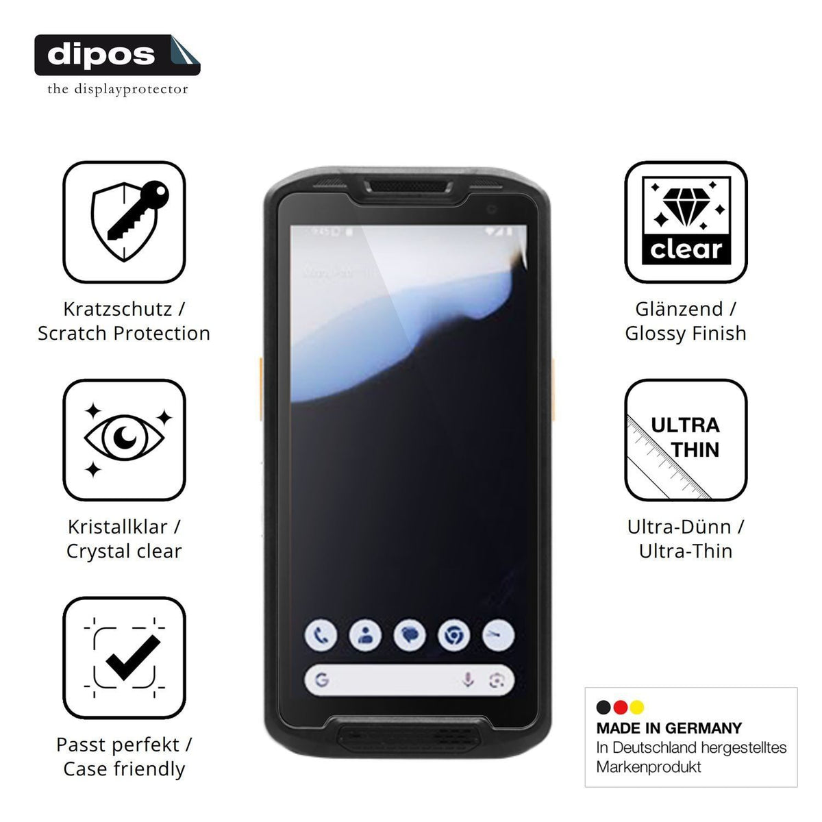 4x Schutzfolie klar für Point Mobile PM84P Display (7)