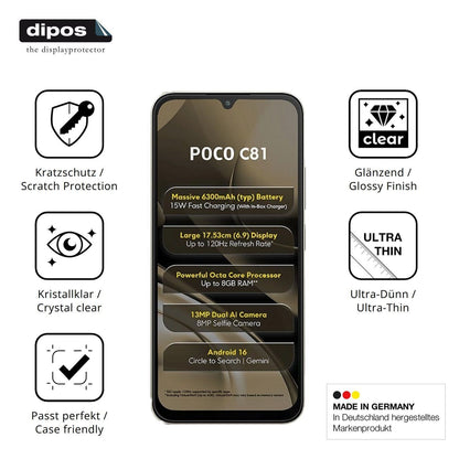 4x Schutzfolie klar für Xiaomi Poco C81 Display-Sc (7)