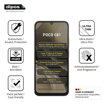 4x Schutzfolie matt für Xiaomi Poco C81 Display-Sc (7)