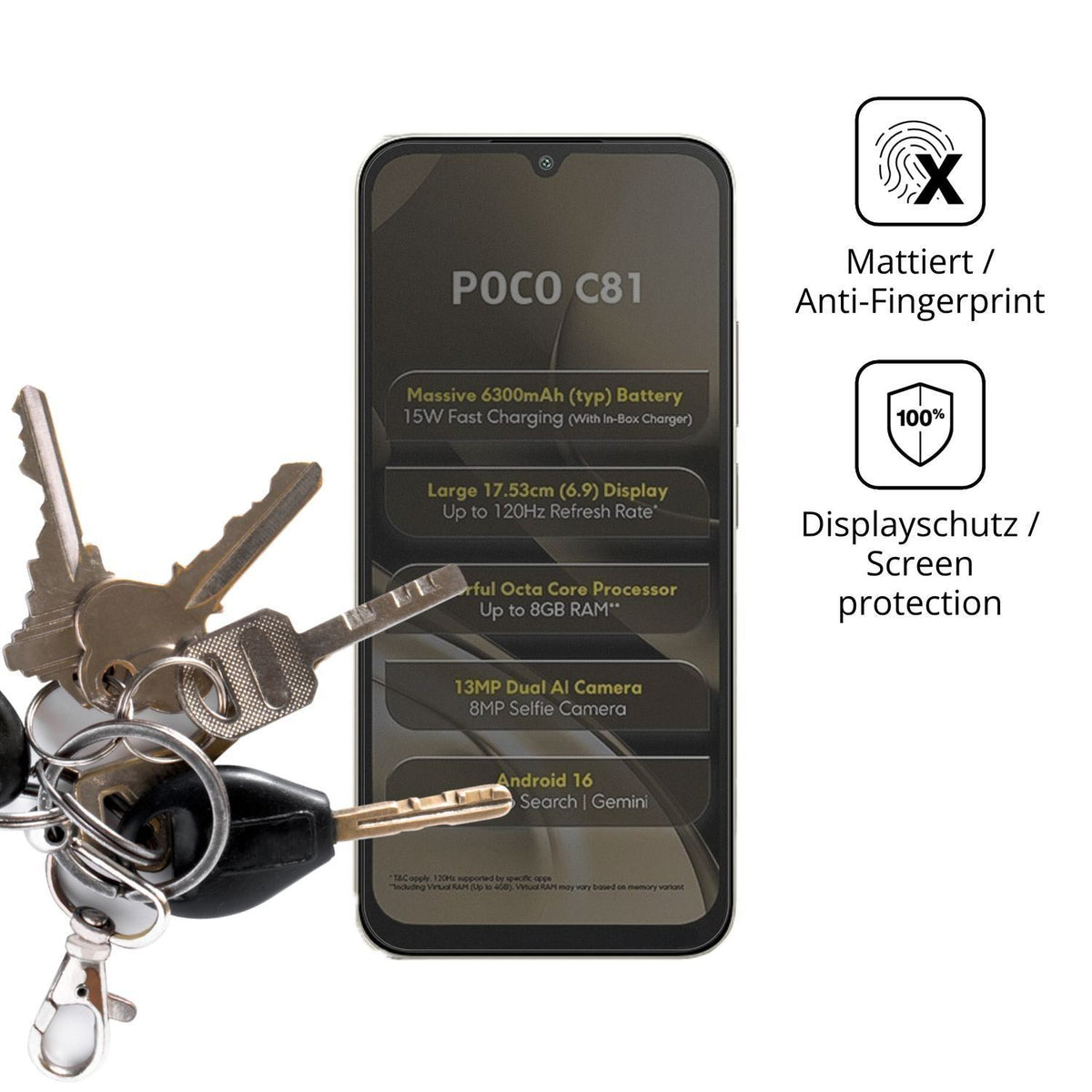 Blickschutzfolie für Xiaomi Poco C81 matt Schutzfo (3)
