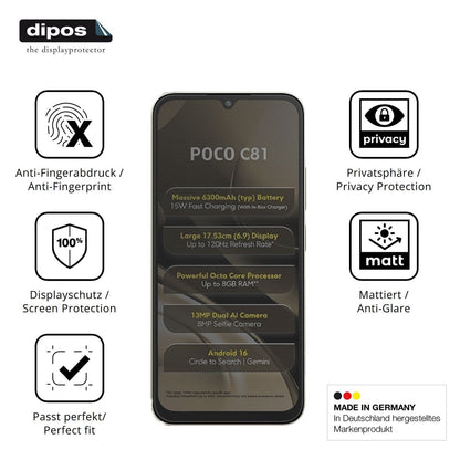 Blickschutzfolie für Xiaomi Poco C81 matt Schutzfo (5)