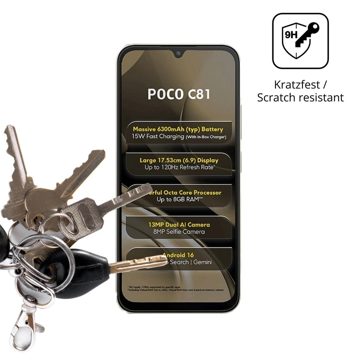 2x 9H Schutzfolie für Xiaomi Poco C81 Panzerfolie (3)