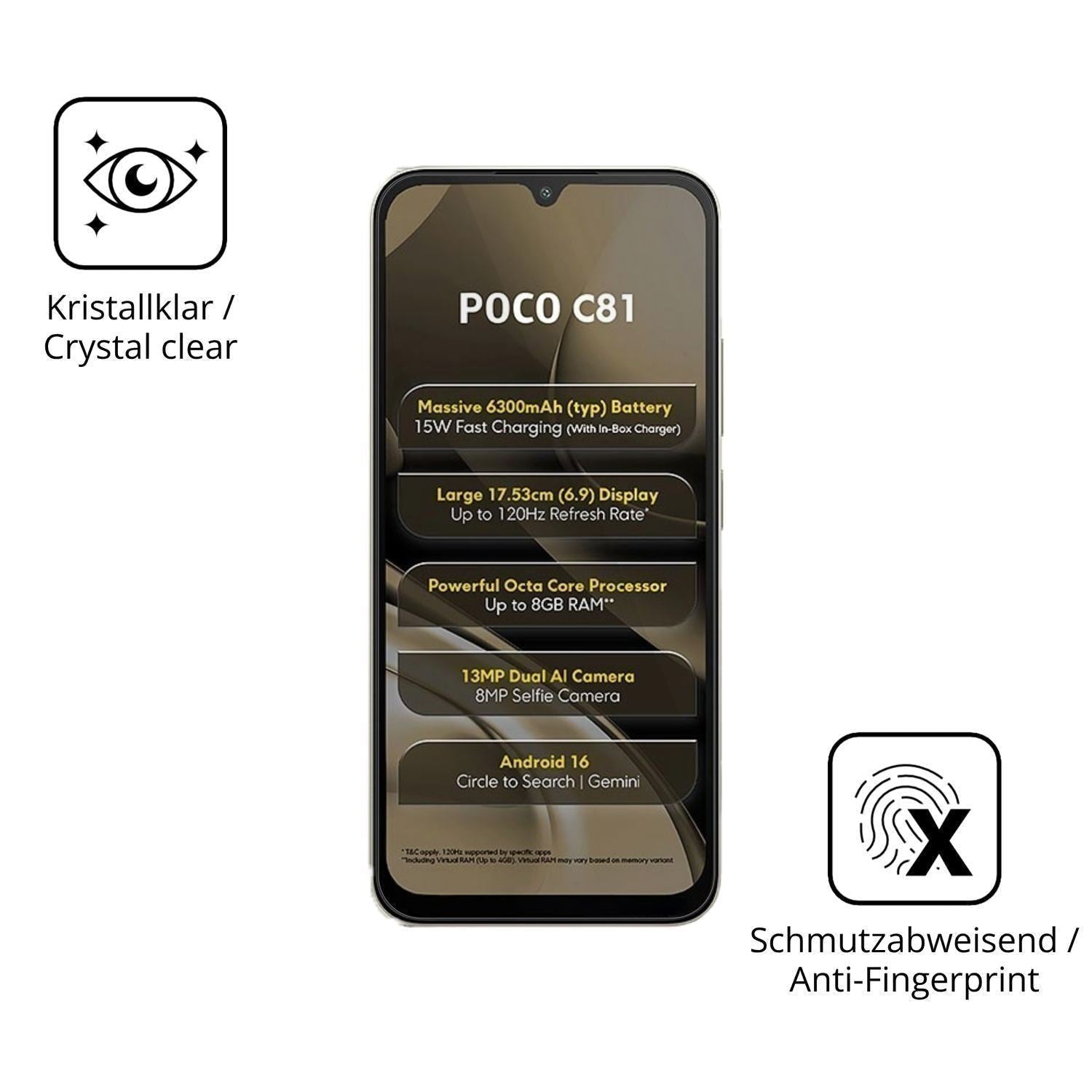 2x 9H Schutzfolie für Xiaomi Poco C81 Panzerfolie (5)
