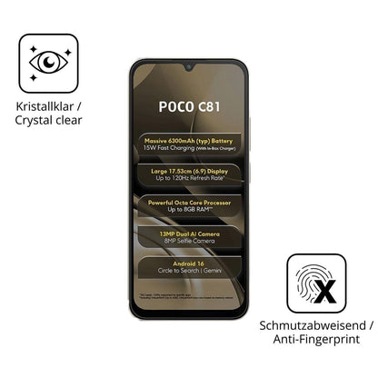 2x 9H Schutzfolie für Xiaomi Poco C81 Panzerfolie (5)