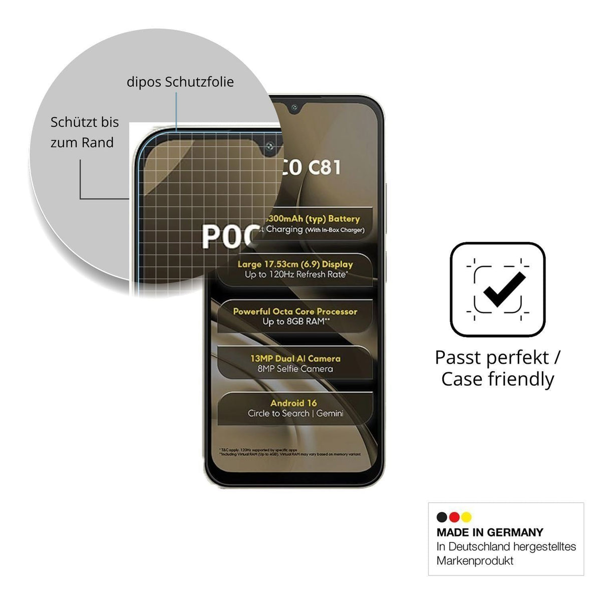 2x 9H Schutzfolie für Xiaomi Poco C81 Panzerfolie (6)