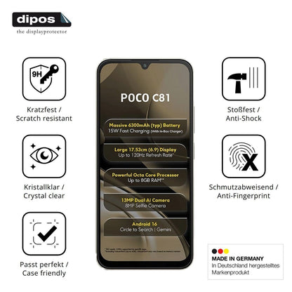 2x 9H Schutzfolie für Xiaomi Poco C81 Panzerfolie (7)