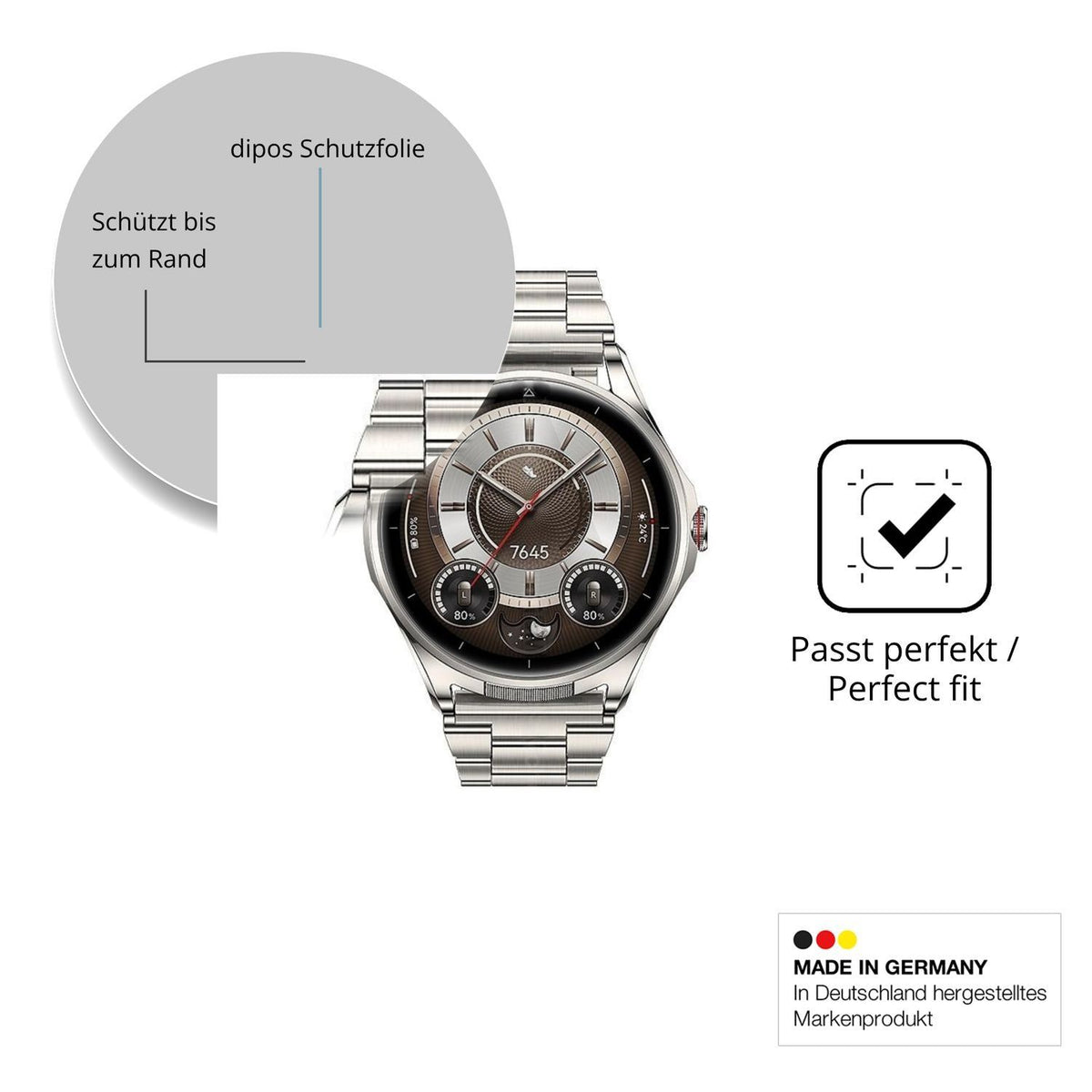 2x 3D Full Cover Schutzfolie für Huawei Watch Buds (6)