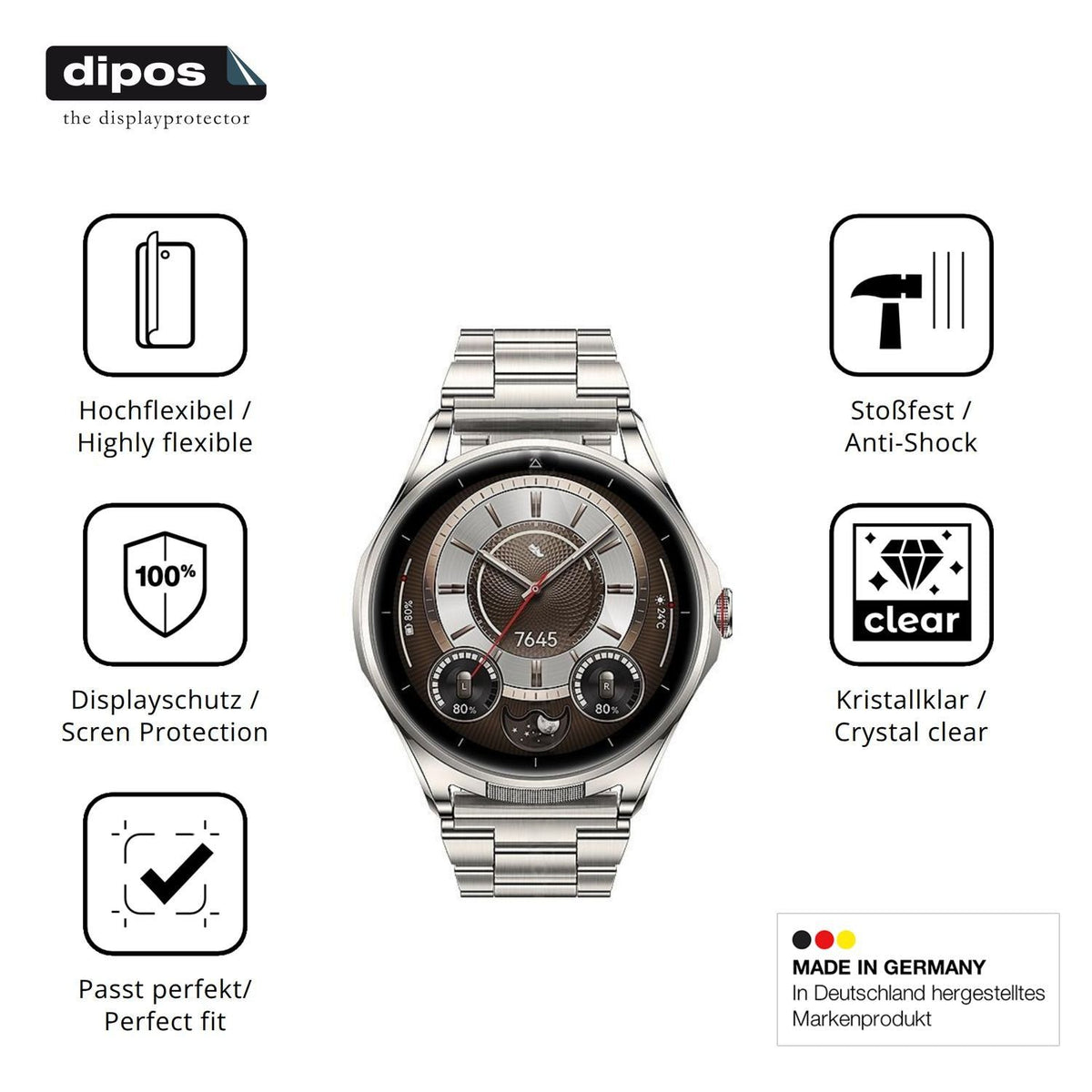 2x 3D Full Cover Schutzfolie für Huawei Watch Buds (7)