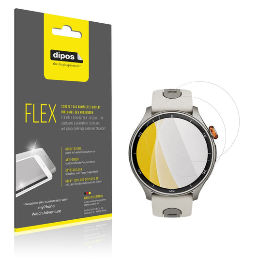 2x 3D Full Cover Schutzfolie für myPhone Watch Adv (1)