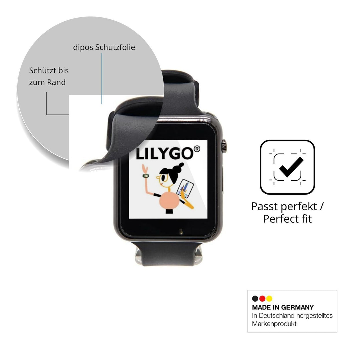 2x 3D Full Cover Schutzfolie für LILYGO T-Watch S3 (6)
