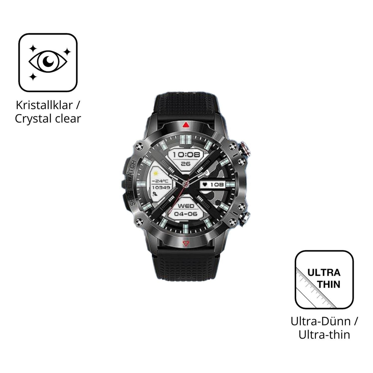 6x Schutzfolie klar für Mdawnpeaks KR10 Display-Sc (5)