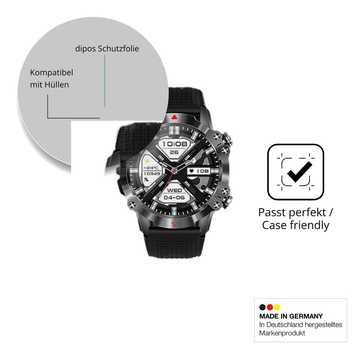 6x Schutzfolie klar für Mdawnpeaks KR10 Display-Sc (6)