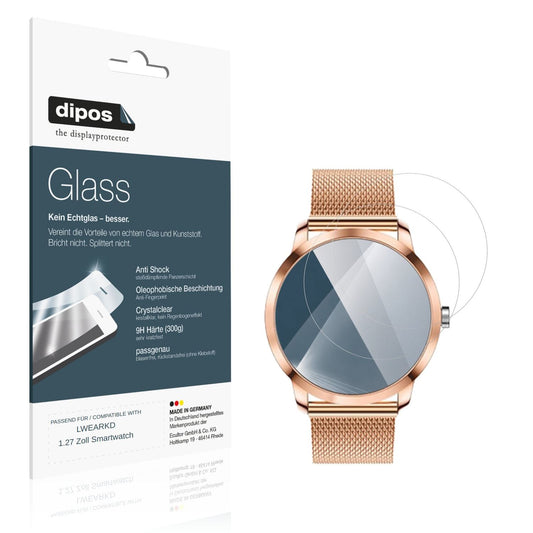 2x 9H Schutzfolie für LWEARKD 1.27 Zoll Smartwatch (1)