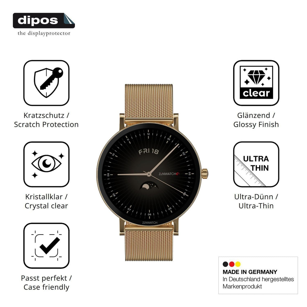 6x Schutzfolie klar für Zenwatch Venice Pro 2.0 Di (7)