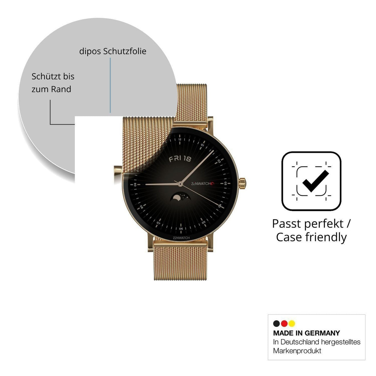 2x 9H Schutzfolie für Zenwatch Venice Pro 2.0 Panz (6)