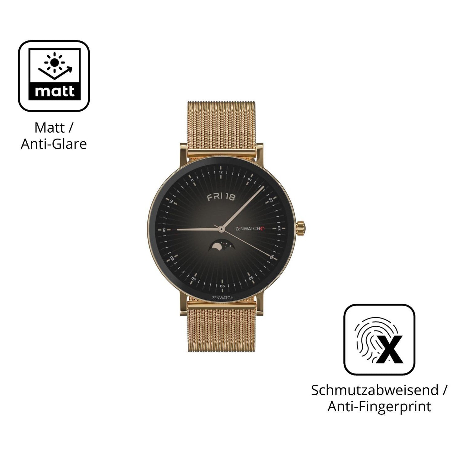 2x 9H Schutzfolie matt für Zenwatch Venice Pro 2.0 (5)