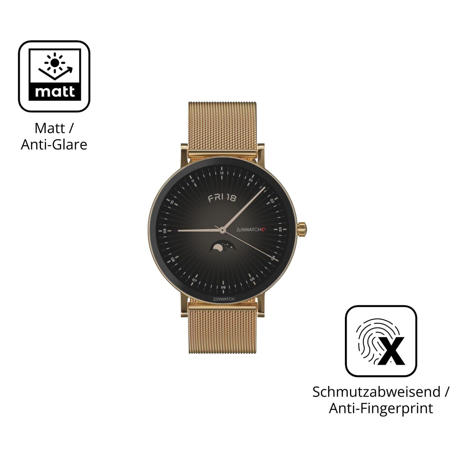 2x 9H Schutzfolie matt für Zenwatch Venice Pro 2.0 (5)