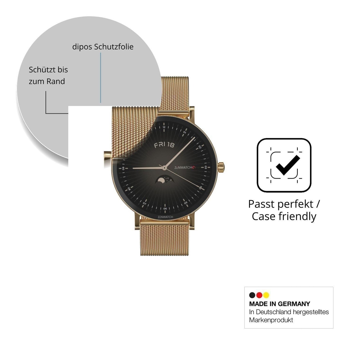 2x 9H Schutzfolie matt für Zenwatch Venice Pro 2.0 (6)