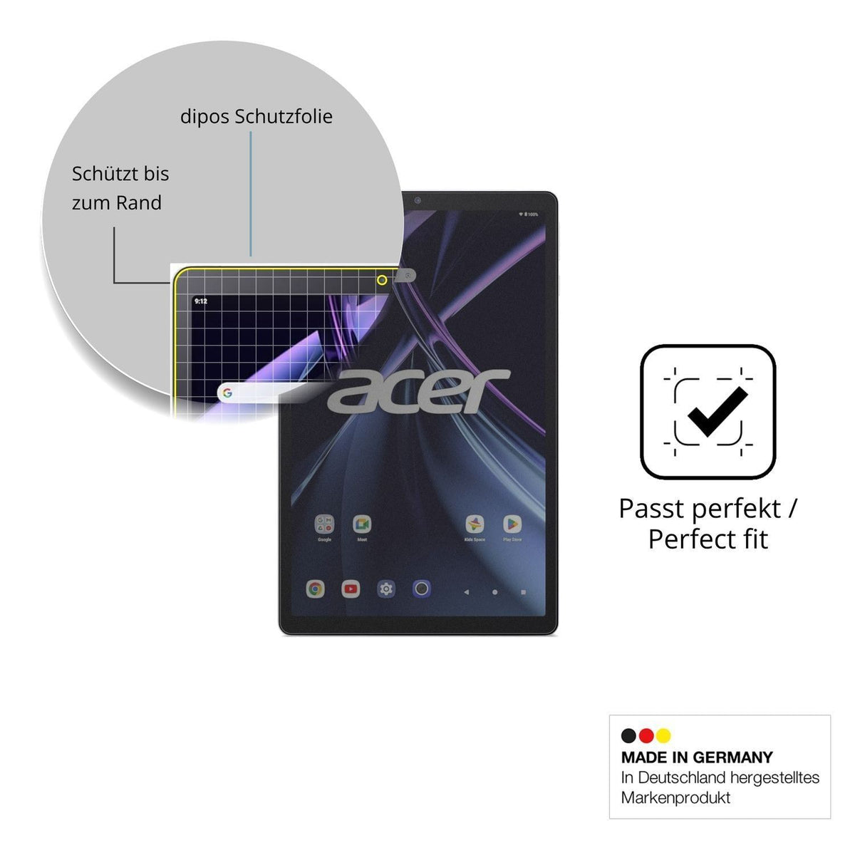 Blickschutzfolie für Acer Iconia Tab A11 matt Schu (4)