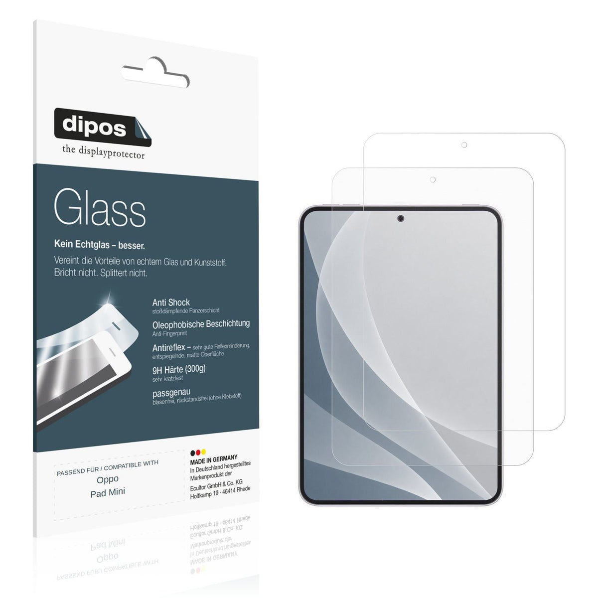 2x 9H Schutzfolie matt für Oppo Pad Mini Panzerfol (1)