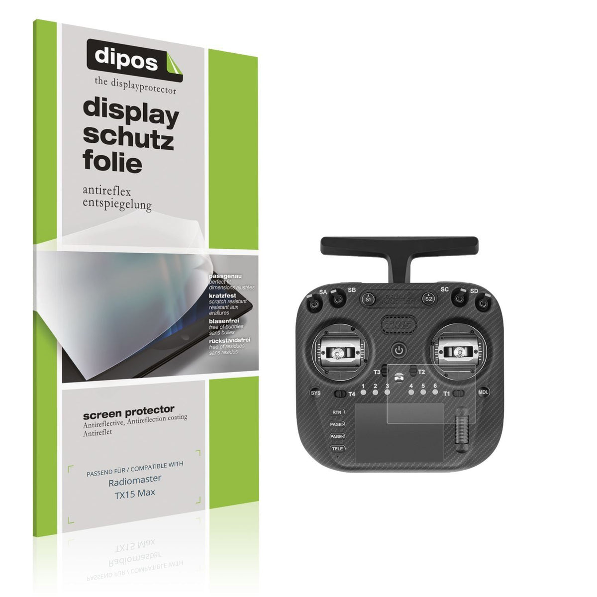 2x Schutzfolie matt für Radiomaster TX15 Display-S (1)