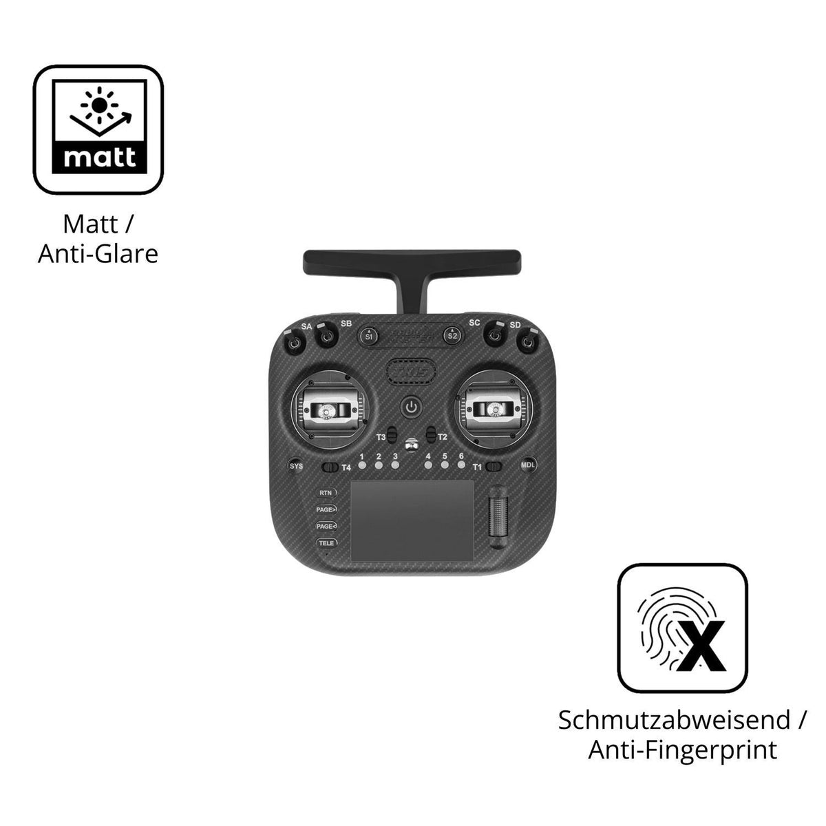 2x Schutzfolie matt für Radiomaster TX15 Display-S (5)