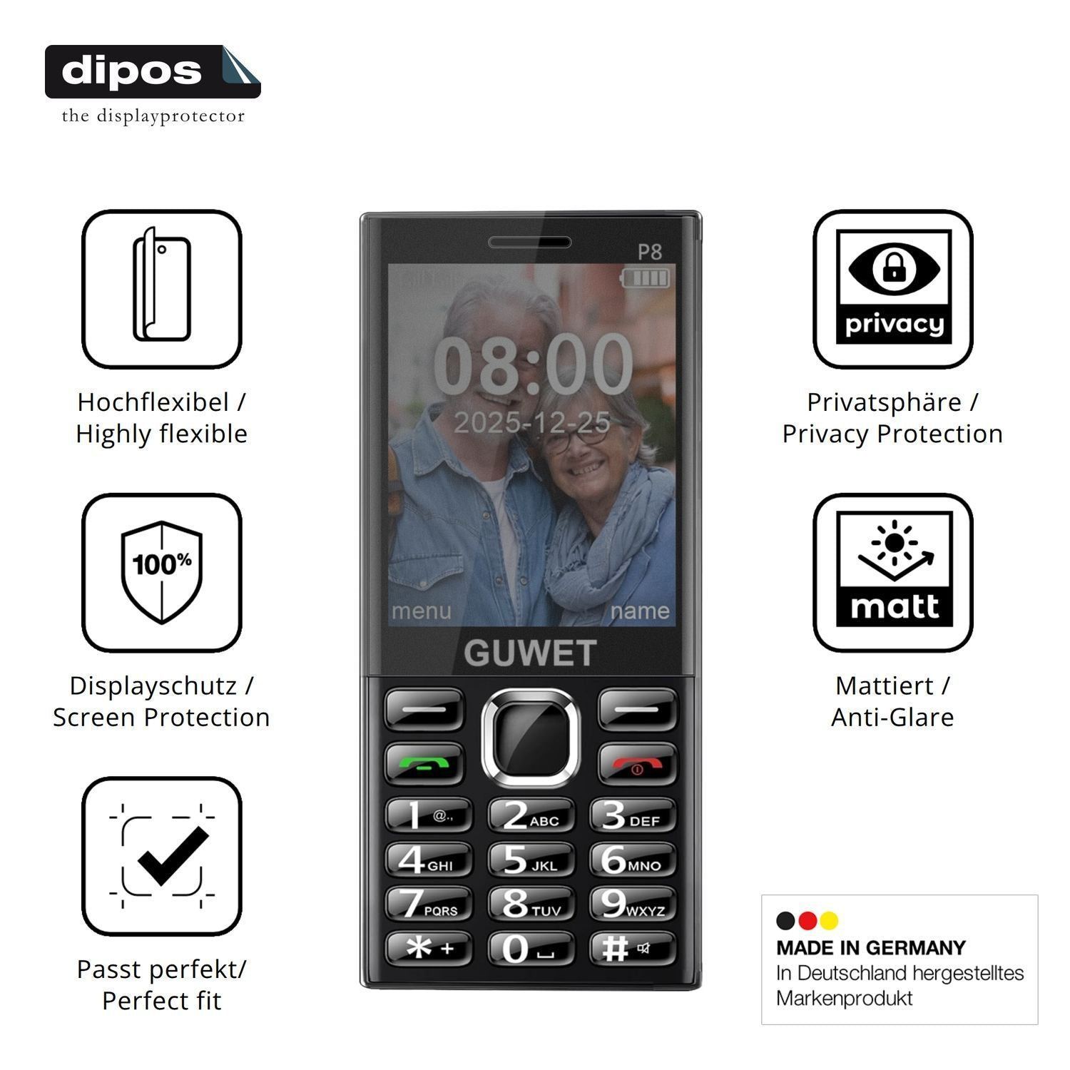 Full Cover Privacy Blickschutzfolie für Guwet P8 (5)