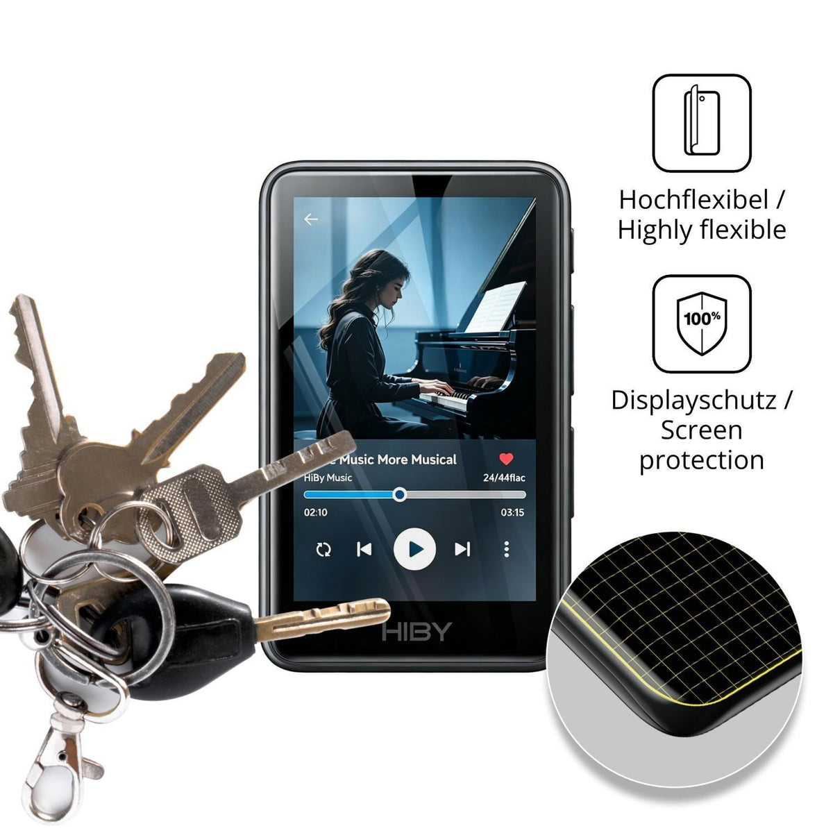 2x 3D Full Cover Schutzfolie für HiBy R1 MP3-Playe (3)