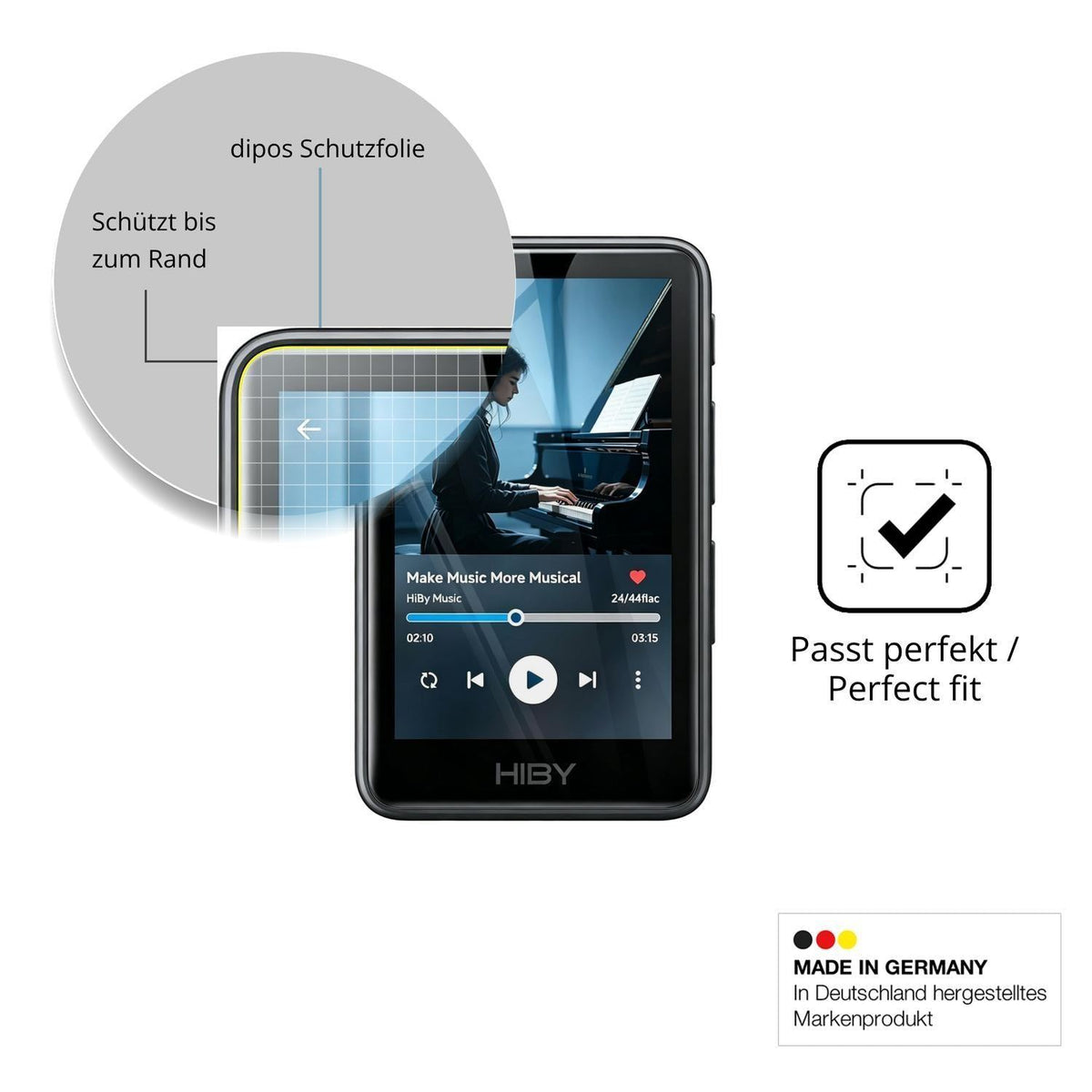 2x 3D Full Cover Schutzfolie für HiBy R1 MP3-Playe (6)